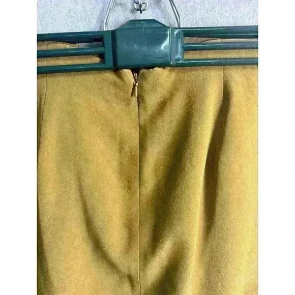 VTG 90s 100% Silk CLASSIQUES FOR NORDSTROM Olive Midi Skirt Sz 10 Lined Zipper - Picture 9 of 12